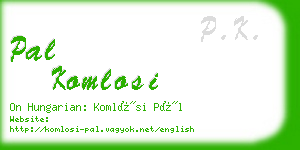 pal komlosi business card